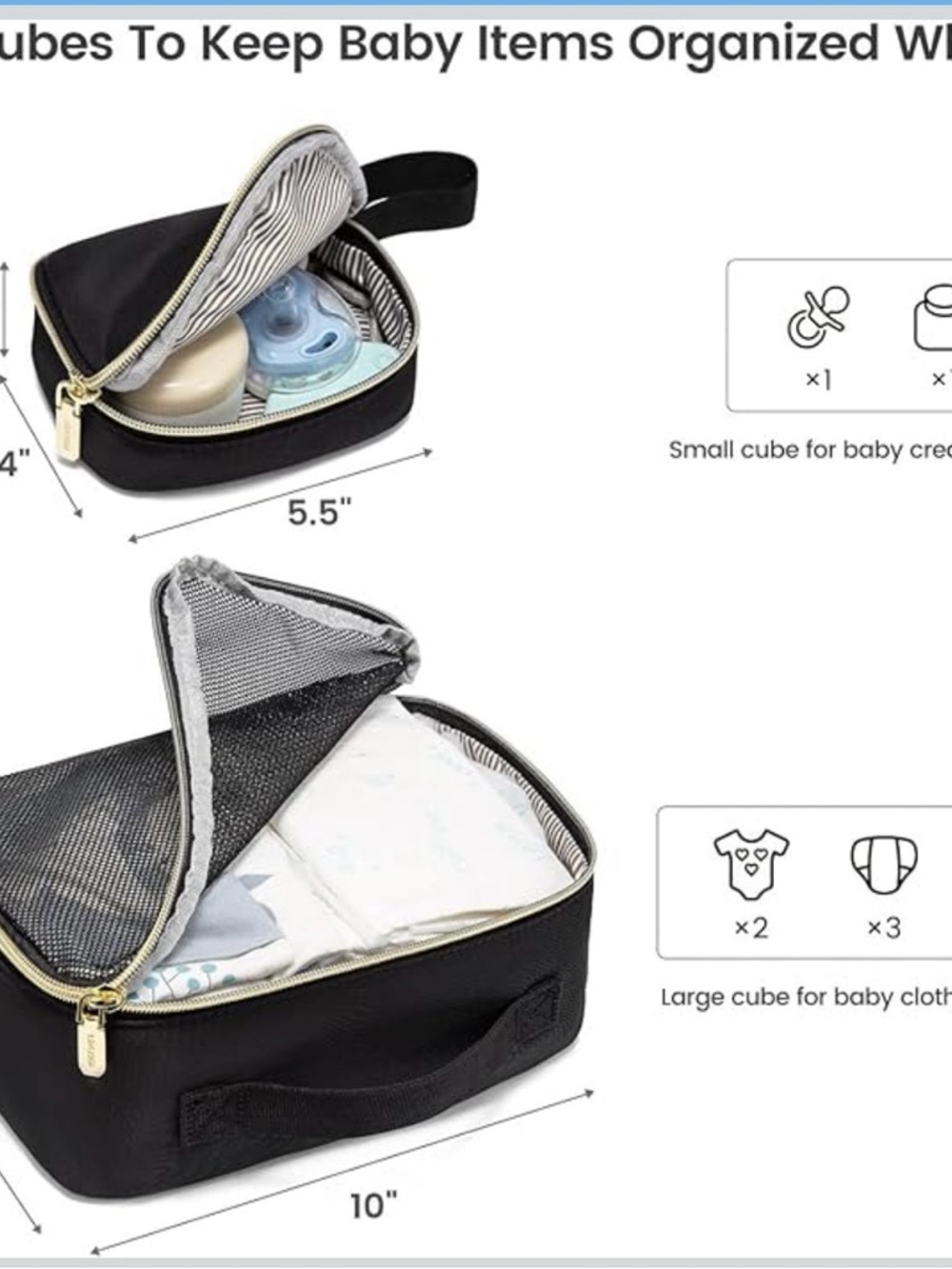 Lovevook Black Quilted Backpack Diaper Bag - 5-Piece Set - Picture 3 of 7